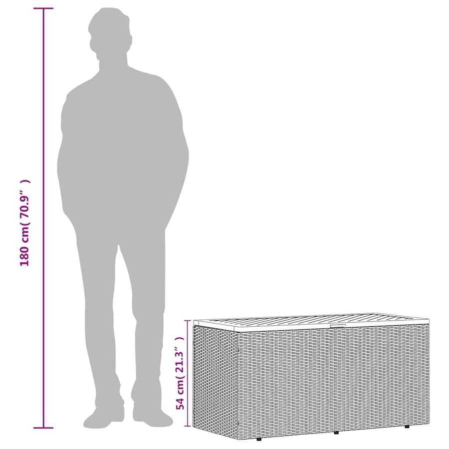 Tuinbox Poly Rattan En Acaciahout 110 x 50 x 54 cm