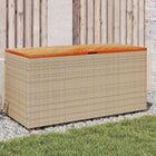 Tuinbox 110X50X54 Cm Poly Rattan En Acaciahout Beige