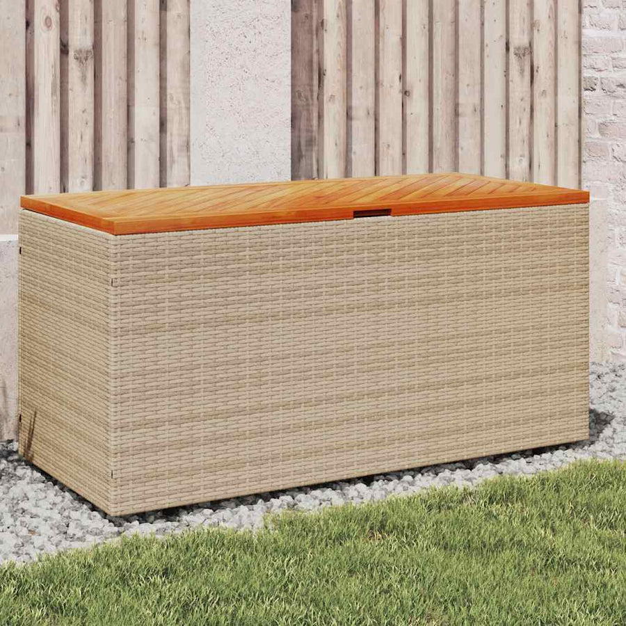 Tuinbox Poly Rattan En Acaciahout 110 x 50 x 54 cm