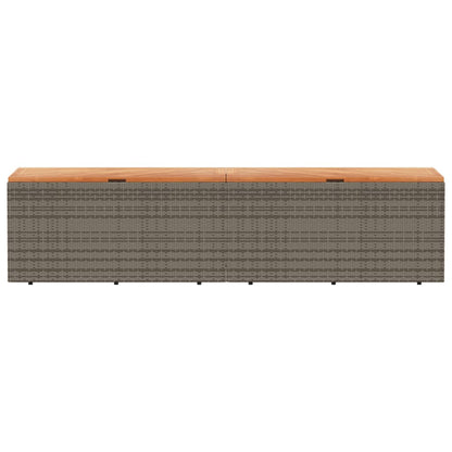 Tuinbox 220X50X54 Cm Poly Rattan En Acaciahout Grijs