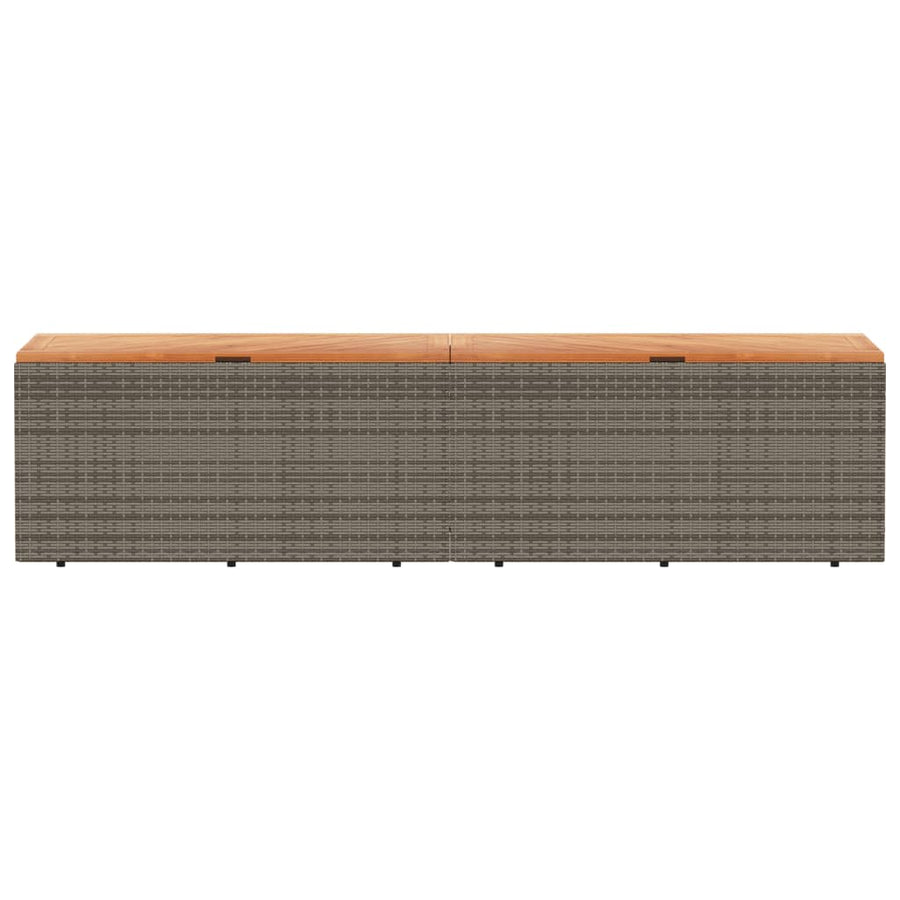 Tuinbox 220X50X54 Cm Poly Rattan En Acaciahout Grijs