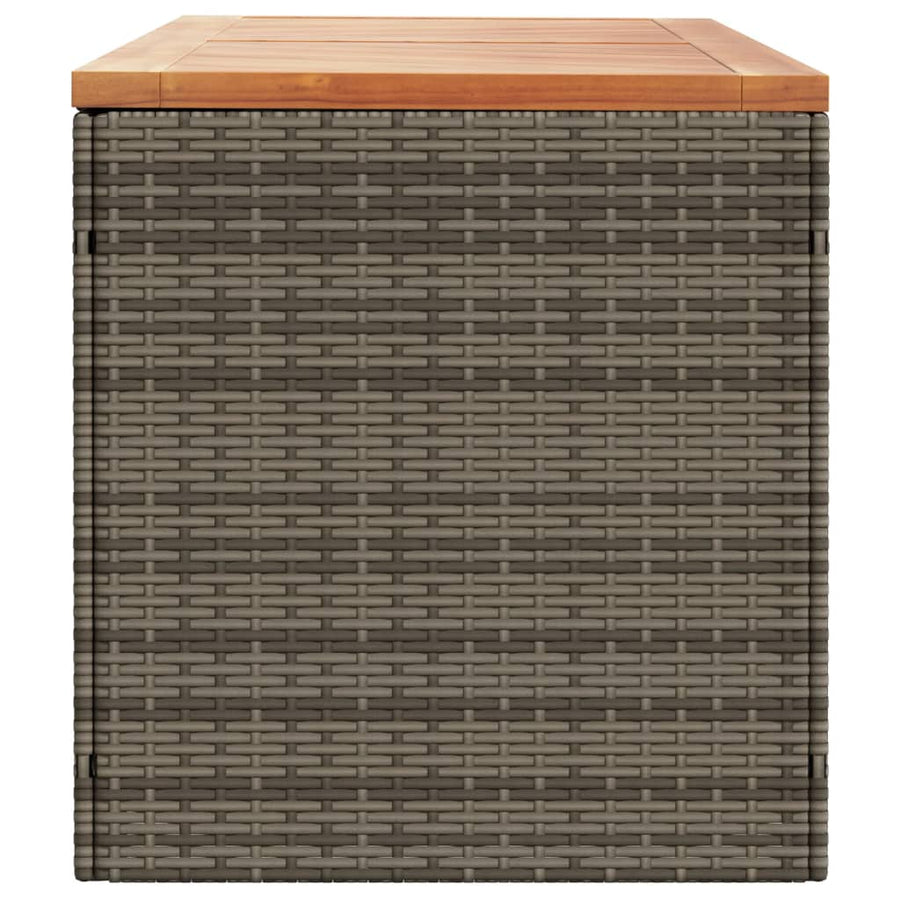 Tuinbox 220X50X54 Cm Poly Rattan En Acaciahout Grijs