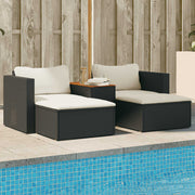 Loungeset 5-delig poly rattan acacia zwart