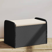 Opbergbankje poly rattan 80x51x52 cm zwart