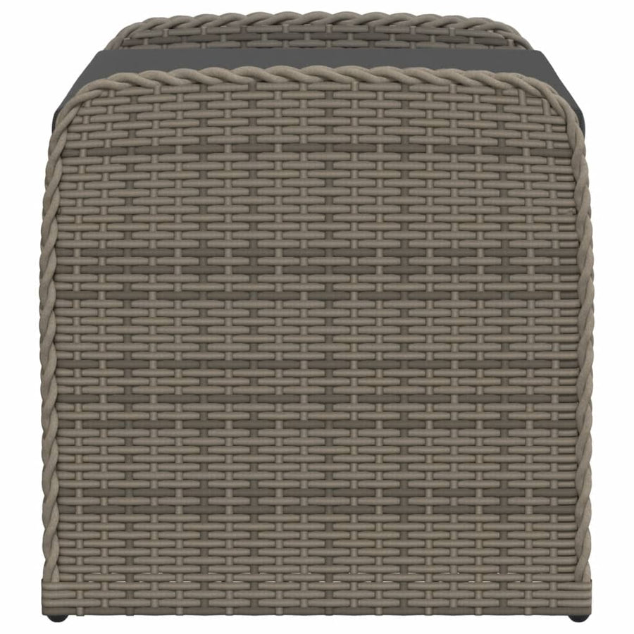Opbergbankje Met Kussen Poly Rattan 80 x 51 x 52 cm Grijs