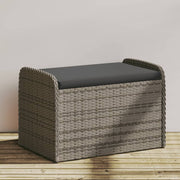 Opbergbankje poly rattan grijs 80x51x52 cm