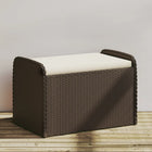 Storage bench with cushion 80x51x52 cm poly rattan brown