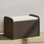 Opbergbank poly rattan bruin 80x51x52 cm