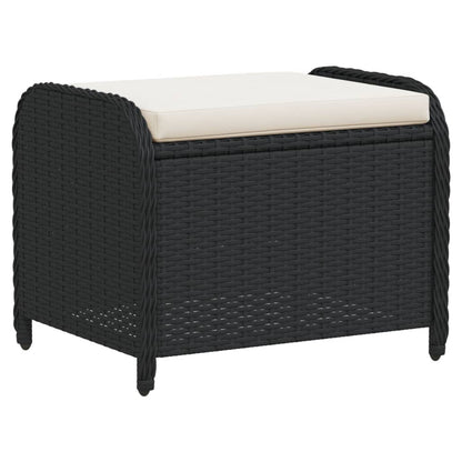 Tuinkruk Met Kussen 58X46X46 Cm Poly Rattan Zwart