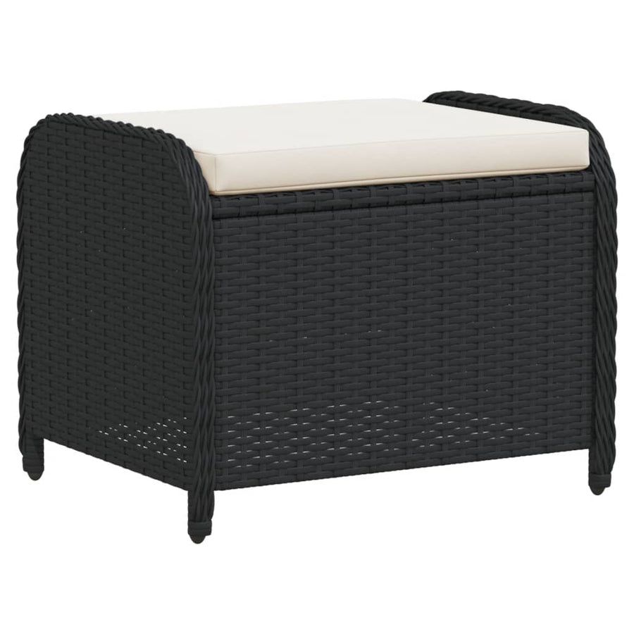 Tuinkruk Met Kussen 58X46X46 Cm Poly Rattan Zwart