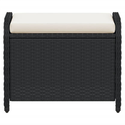 Tuinkruk Met Kussen 58X46X46 Cm Poly Rattan Zwart
