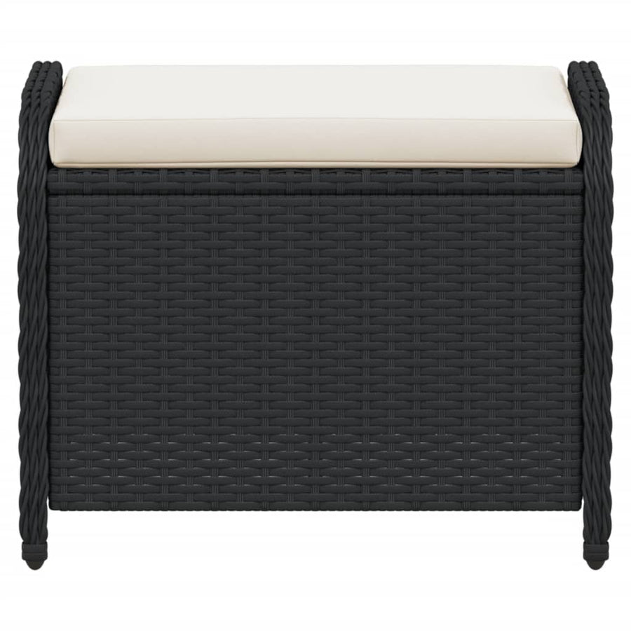 Tuinkruk Met Kussen 58X46X46 Cm Poly Rattan Zwart