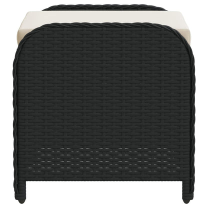 Tuinkruk Met Kussen 58X46X46 Cm Poly Rattan Zwart