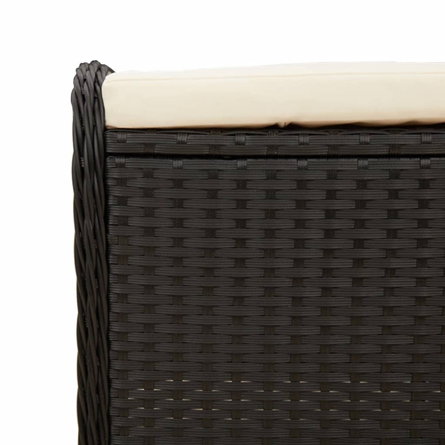 Tuinkruk Met Kussen 58X46X46 Cm Poly Rattan Zwart