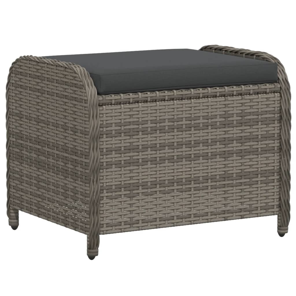 Tuinkruk Met Kussen 58X46X46 Cm Poly Rattan Grijs
