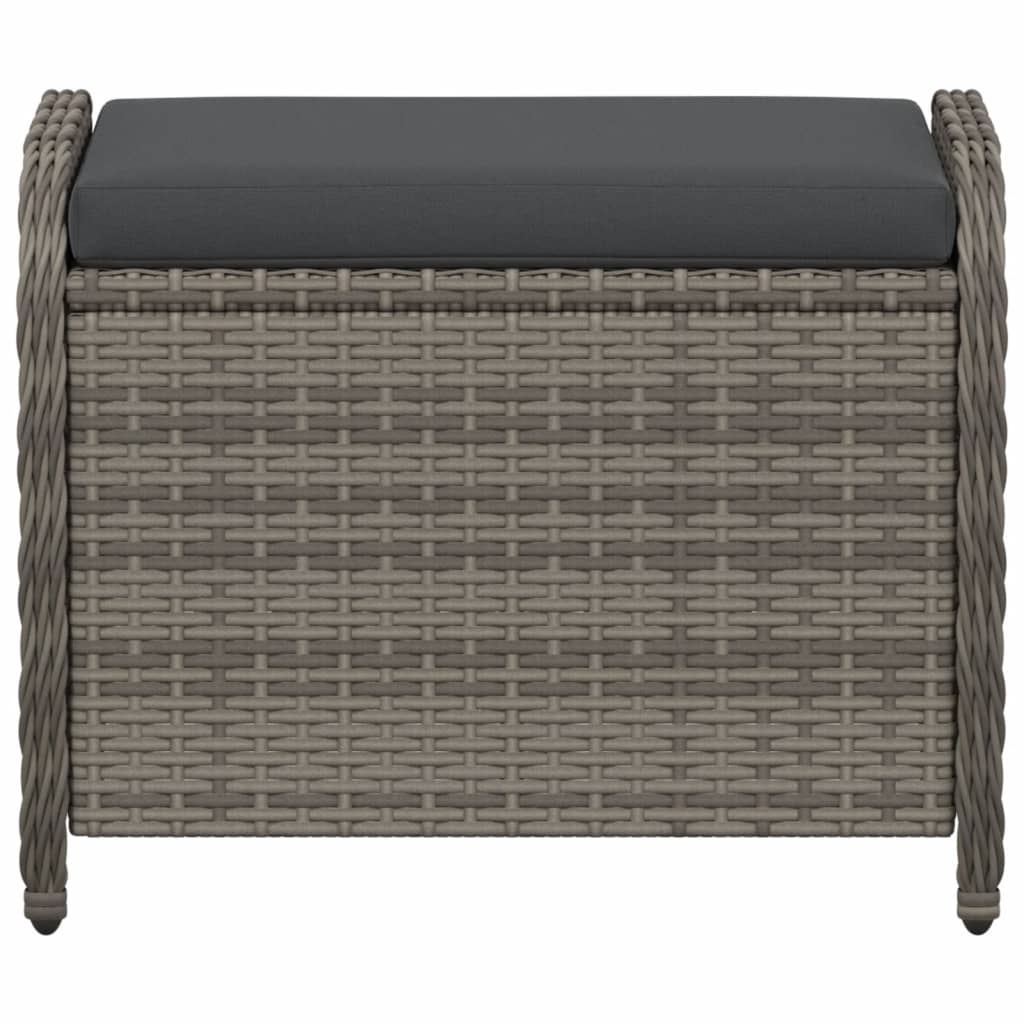 Tuinkruk Met Kussen 58X46X46 Cm Poly Rattan Grijs