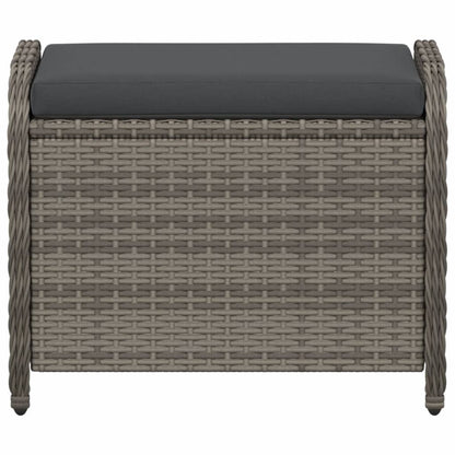 Tuinkruk Met Kussen 58X46X46 Cm Poly Rattan Grijs