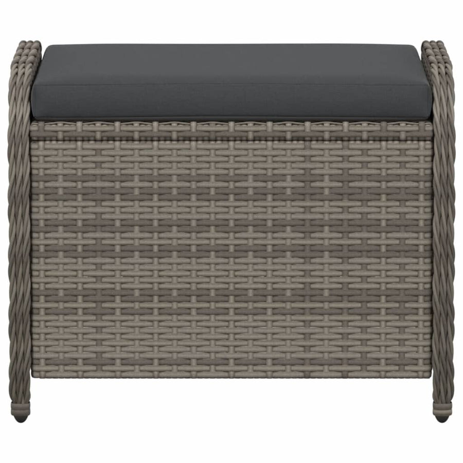 Tuinkruk Met Kussen 58X46X46 Cm Poly Rattan Grijs
