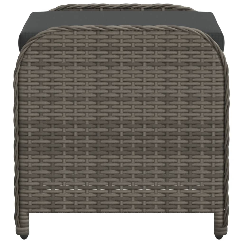 Tuinkruk Met Kussen 58X46X46 Cm Poly Rattan Grijs