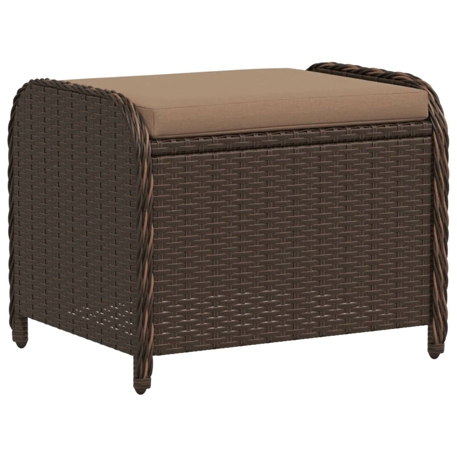 Tuinkruk Met Kussen 58X46X46 Cm Poly Rattan Bruin