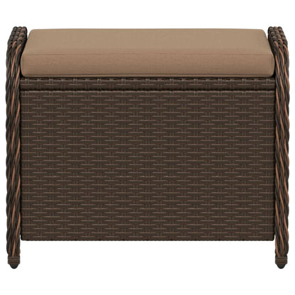Tuinkruk Met Kussen 58X46X46 Cm Poly Rattan Bruin