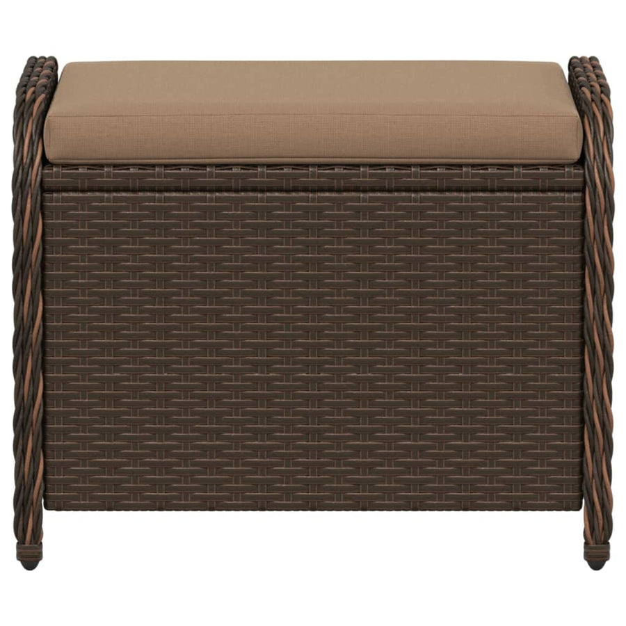 Tuinkruk Met Kussen 58X46X46 Cm Poly Rattan Bruin
