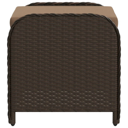 Tuinkruk Met Kussen 58X46X46 Cm Poly Rattan Bruin