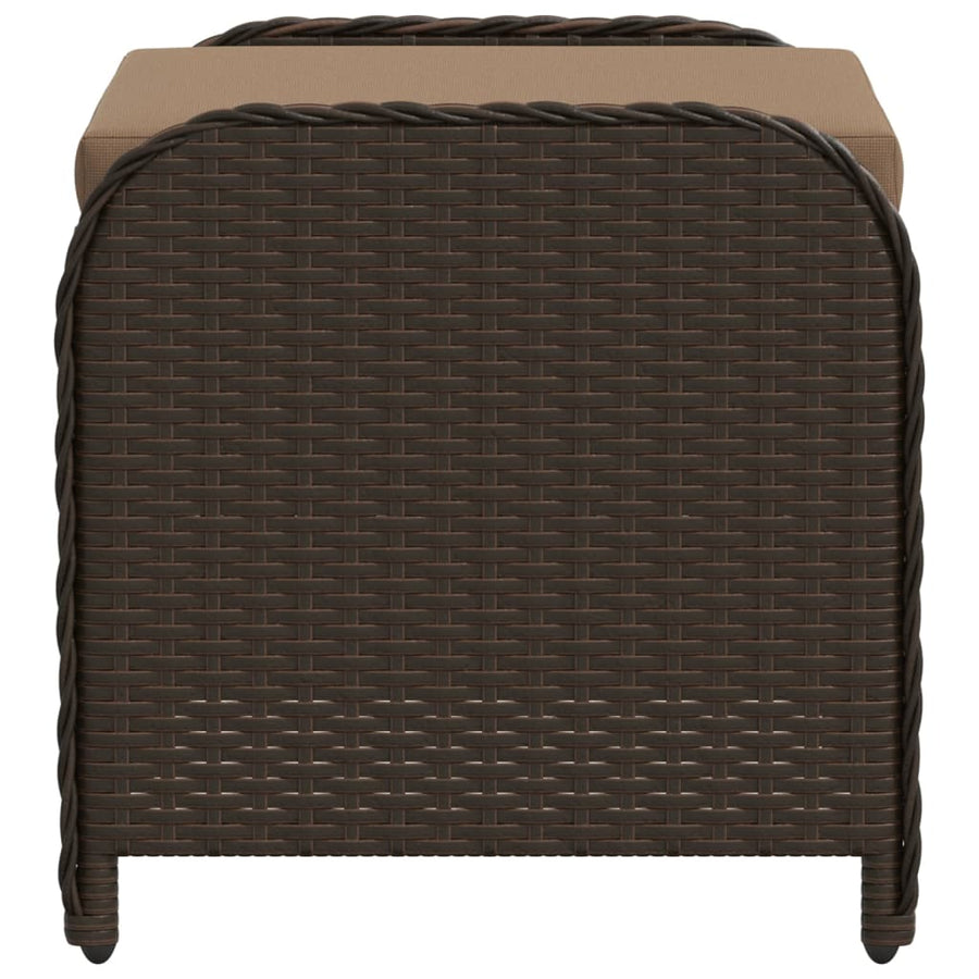 Tuinkruk Met Kussen 58X46X46 Cm Poly Rattan Bruin