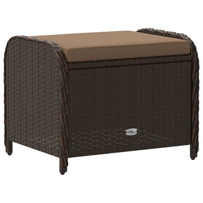 Tuinkruk Met Kussen 58X46X46 Cm Poly Rattan Bruin