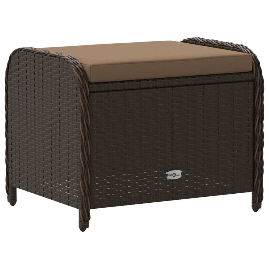 Tuinkruk Met Kussen 58X46X46 Cm Poly Rattan Bruin