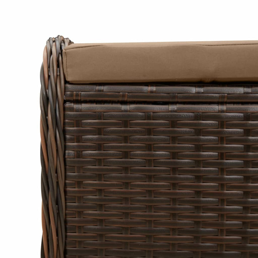 Tuinkruk Met Kussen 58X46X46 Cm Poly Rattan Bruin