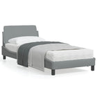 Bed frame "Dover" 80x200 cm fabric light grey