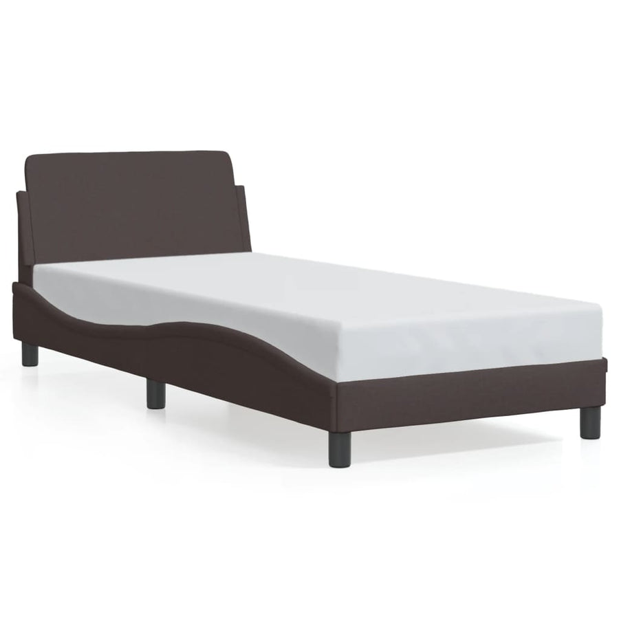 Bedframe Zonder Matras Stof 80 x 200 cm Donkerbruin