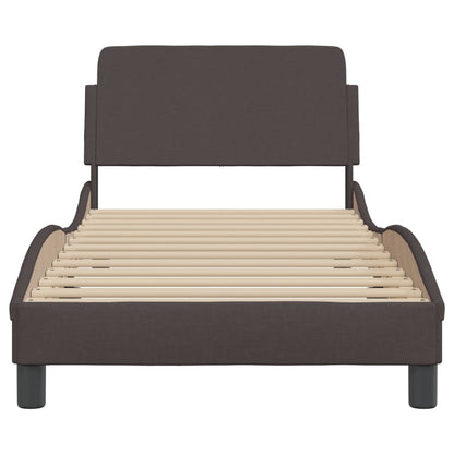 Bedframe Zonder Matras Stof 80 x 200 cm Donkerbruin