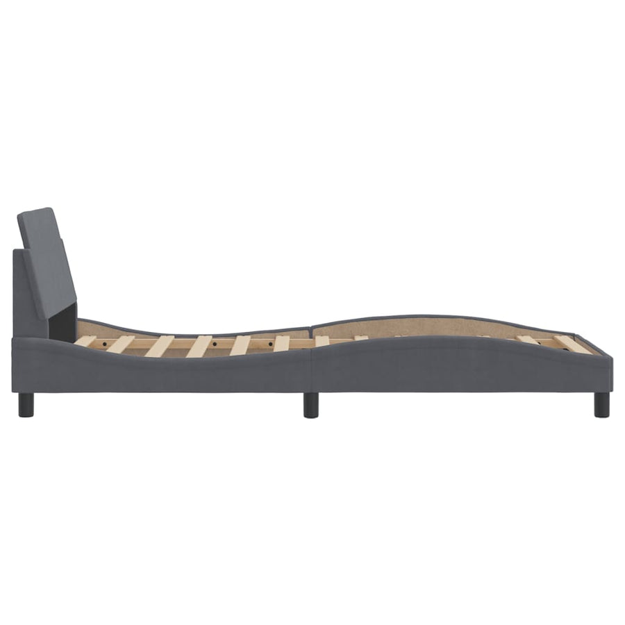 Bedframe Met Hoofdeinde Fluweel Donkergrijs 80X200 Cm
