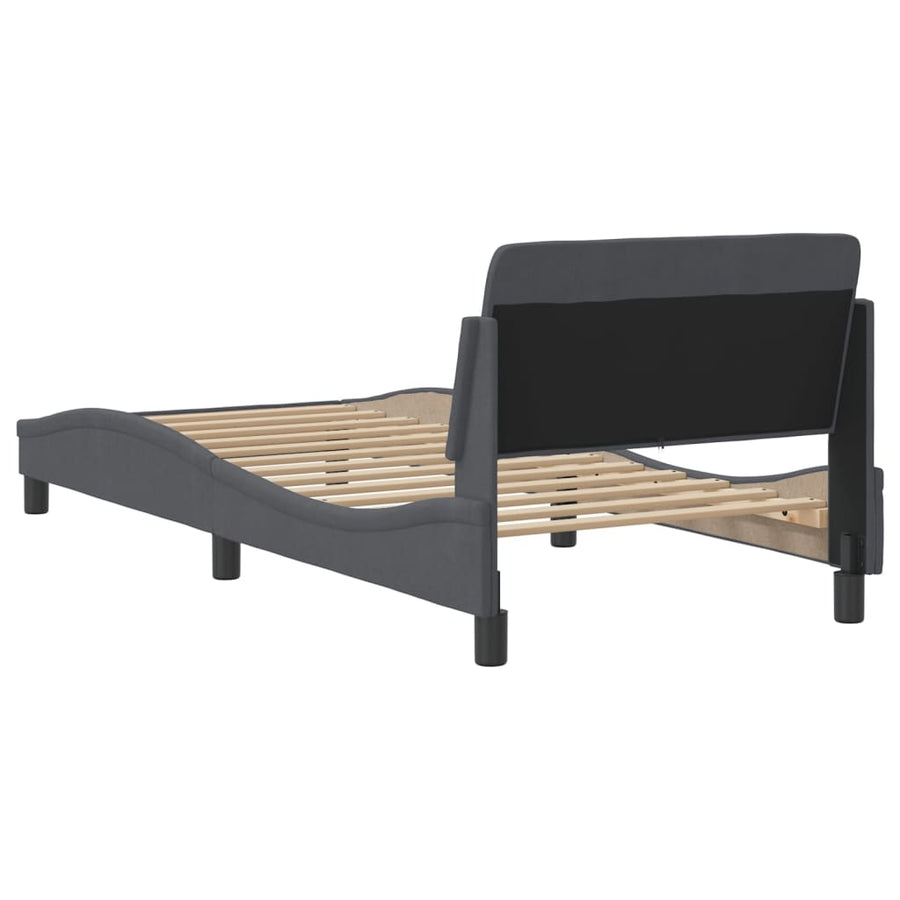 Bedframe Met Hoofdeinde Fluweel Donkergrijs 80X200 Cm