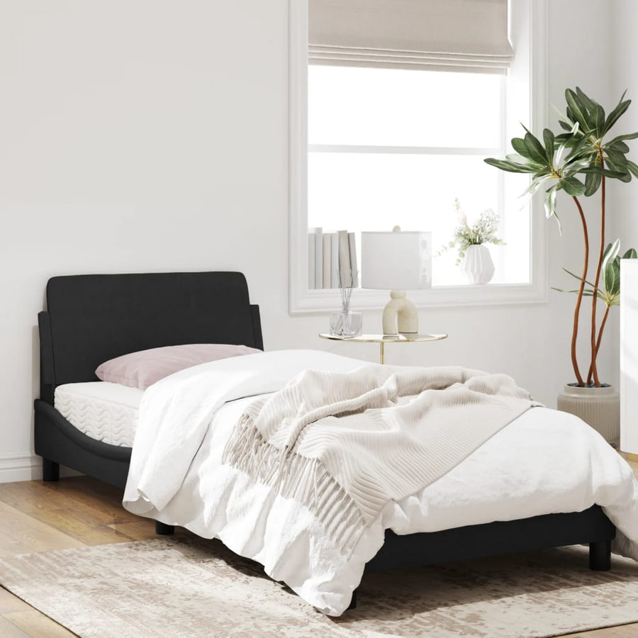 Bedframe Met Hoofdeinde Fluweel Zwart 80X200 Cm