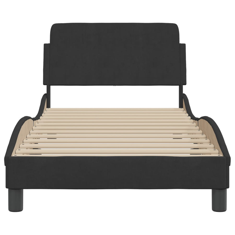 Bedframe Met Hoofdeinde Fluweel Zwart 80X200 Cm