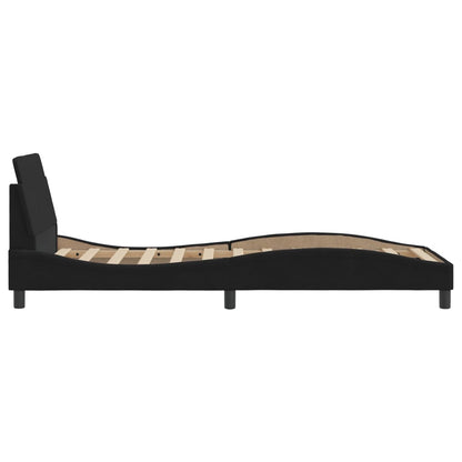 Bedframe Met Hoofdeinde Fluweel Zwart 80X200 Cm