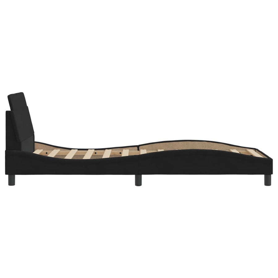Bedframe Met Hoofdeinde Fluweel Zwart 80X200 Cm
