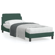 Bedframe Met Hoofdeinde Fluweel Donkergroen 80X200 Cm
