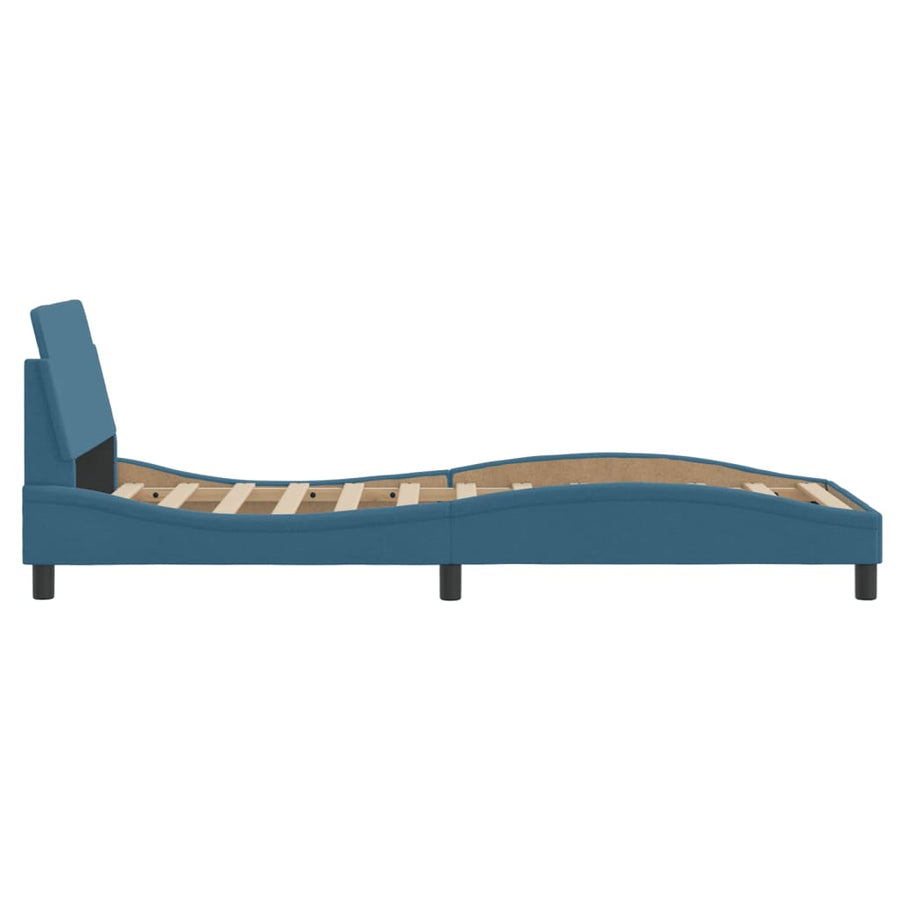 Bedframe Met Hoofdbord Fluweel Blauw 80X200 Cm
