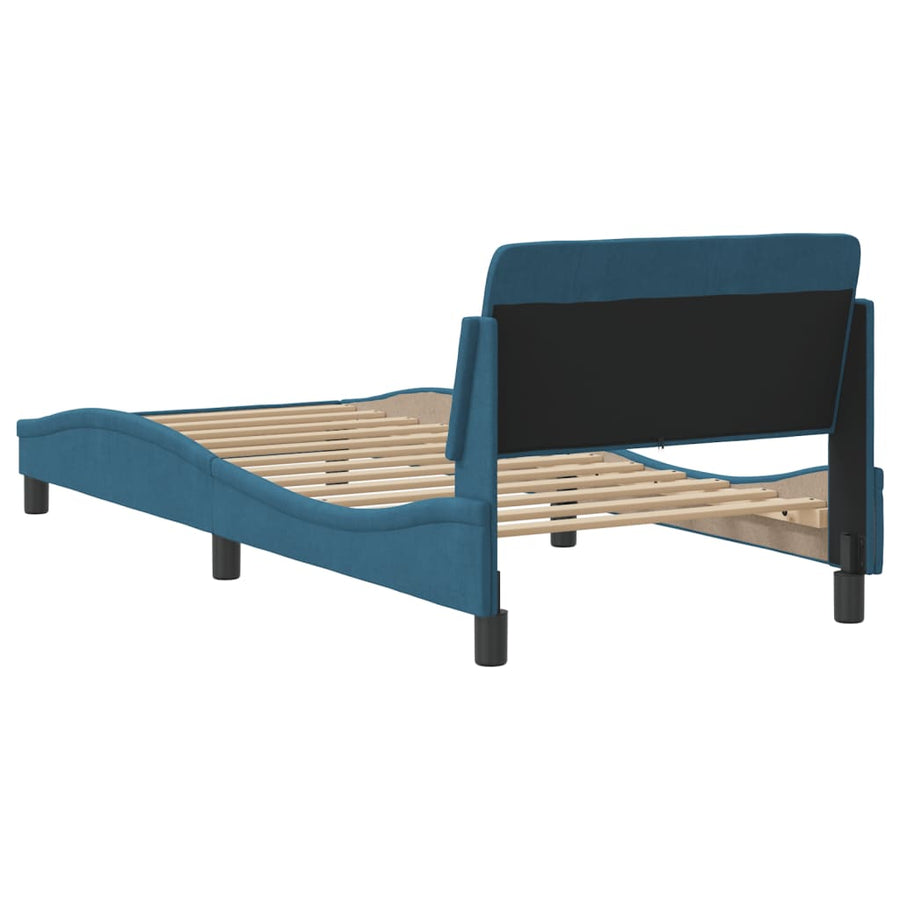 Bedframe Met Hoofdbord Fluweel Blauw 80X200 Cm