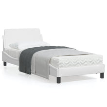 Bedframe Met Hoofdbord Kunstleer Wit 80X200 Cm