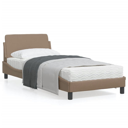 Bedframe Met Hoofdbord Kunstleer Cappucinnokleurig 80X200 Cm