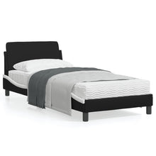 Bedframe Met Hoofdbord Kunstleer Zwart En Wit 80X200 Cm