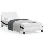 Bed Frame "Dover" Faux Leather White and Black 80x200 cm