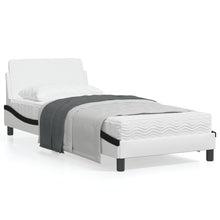 Bedframe Met Hoofdbord Kunstleer Wit En Zwart 80X200 Cm