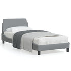 Bed frame "Dover" 90x190 cm fabric light gray