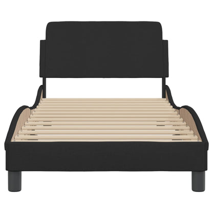 Bedframe Met Hoofdbord Stof Zwart 90X190 Cm